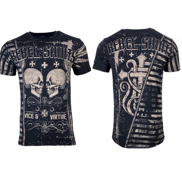 Rebel Saints by Affliction Men's T-shirt GARAGE - Picture 4 of 10